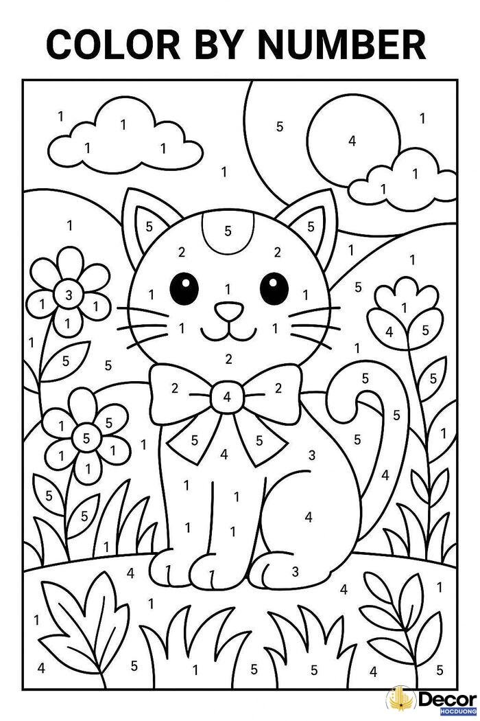 tranh tô màu nối số đơn giản