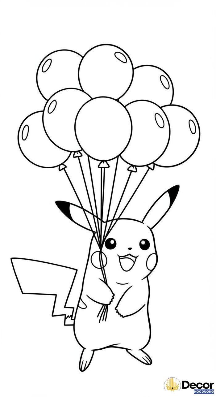 tranh tô màu pikachu đẹp mắt