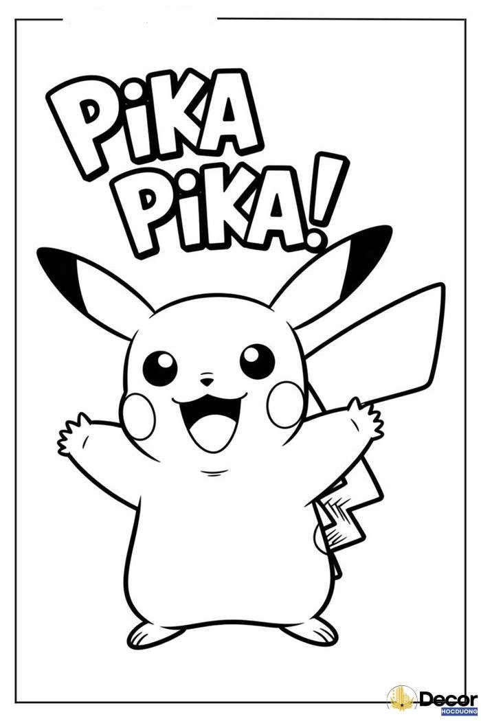 tranh tô màu pikachu đẹp