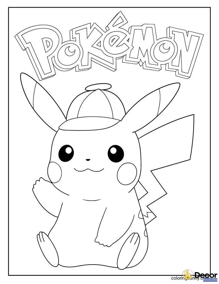 tranh tô màu pikachu hài hòa