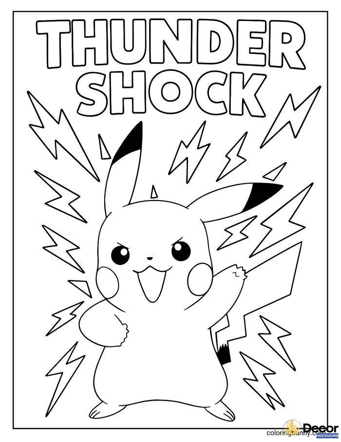 tranh tô màu pikachu nghệ thuật