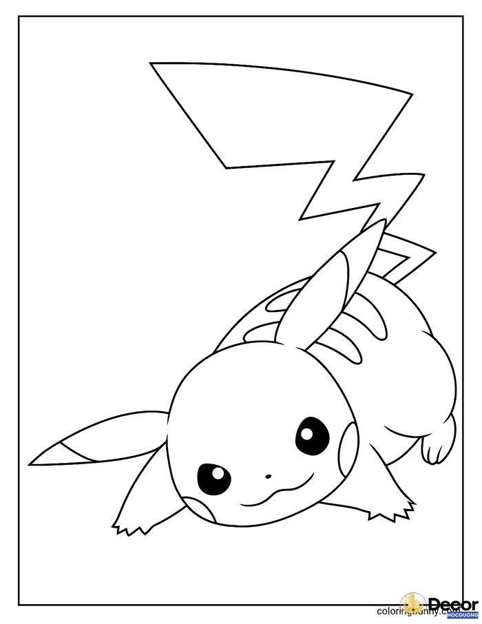 tranh tô màu pikachu ngộ nghĩnh