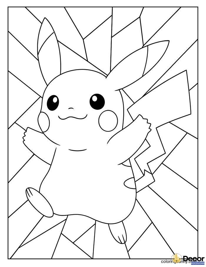 tranh tô màu pikachu nổi bật