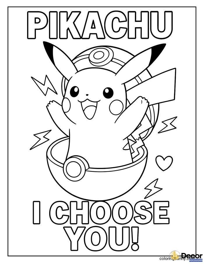 tranh tô màu pikachu sáng tạo