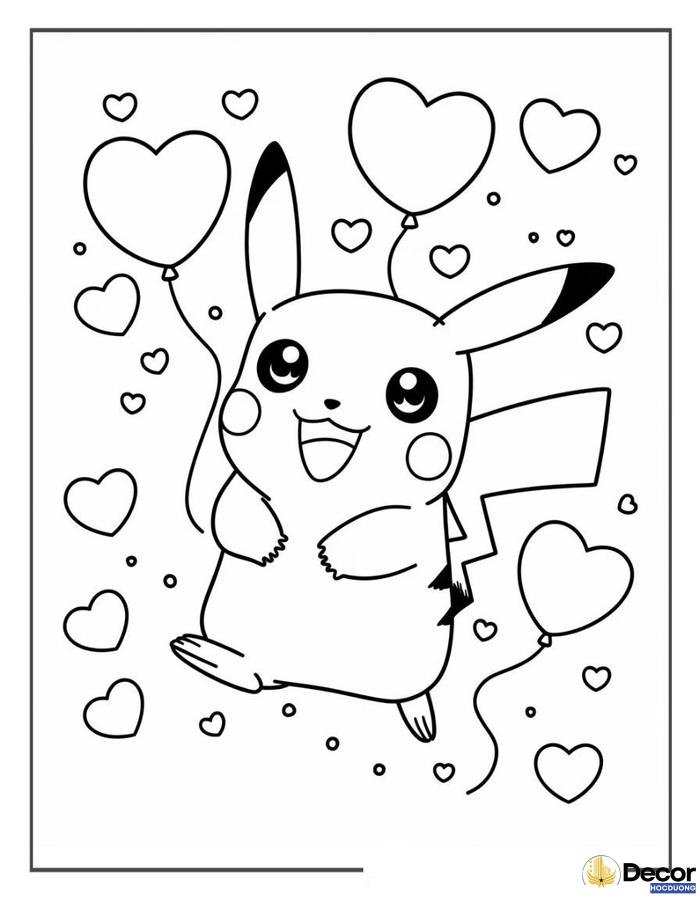 tranh tô màu pikachu sinh động