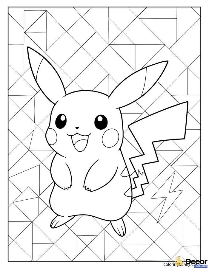 tranh tô màu pikachu tinh tế