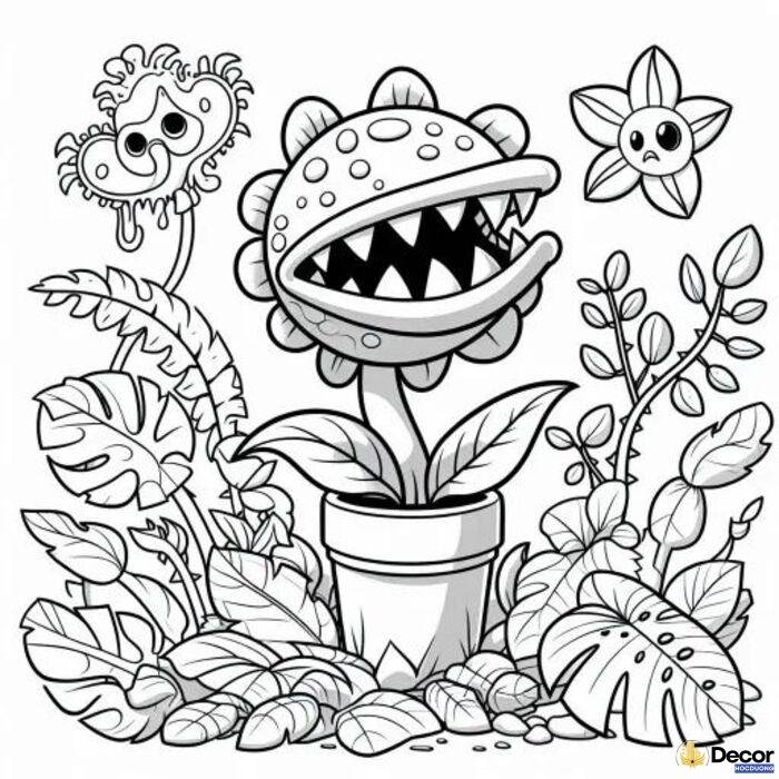 tranh tô màu plants vs zombies cho bé tập tô