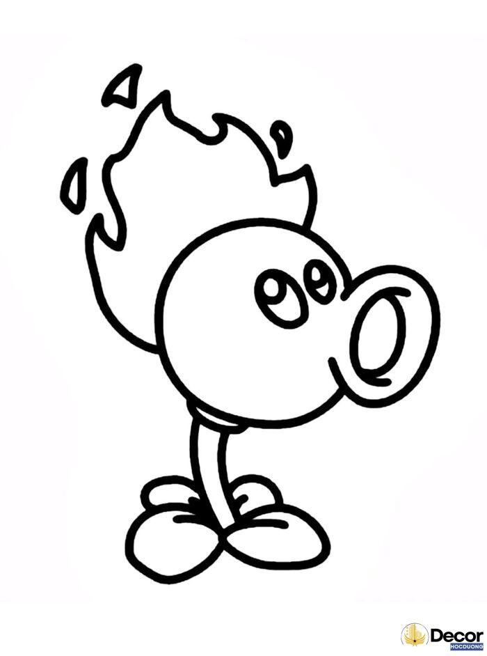tranh tô màu plants vs zombies dễ hiểu