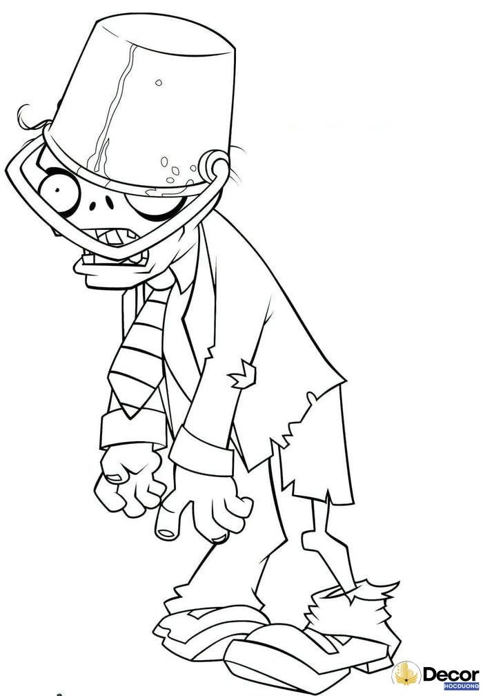 tranh tô màu plants vs zombies dễ tô
