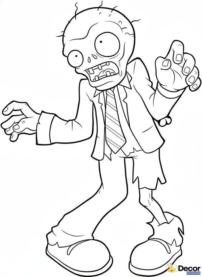 tranh tô màu plants vs zombies đẹp