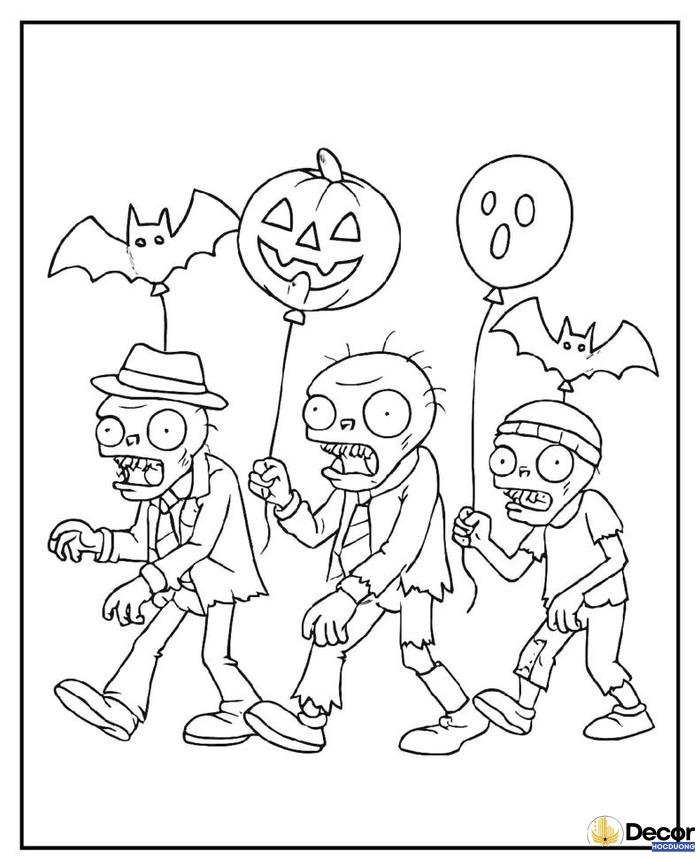 tranh tô màu plants vs zombies