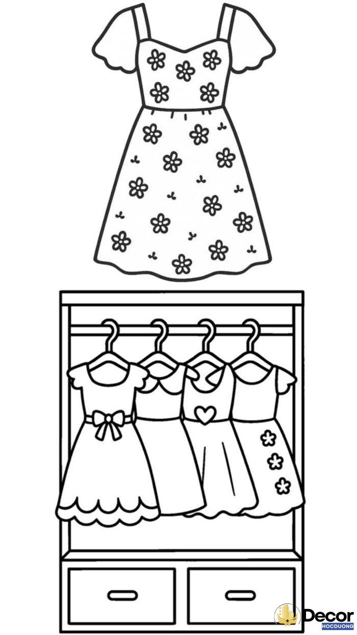 tranh tô màu quần áo
