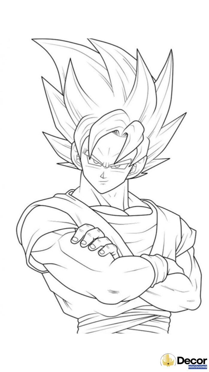 tranh tô màu songoku anime