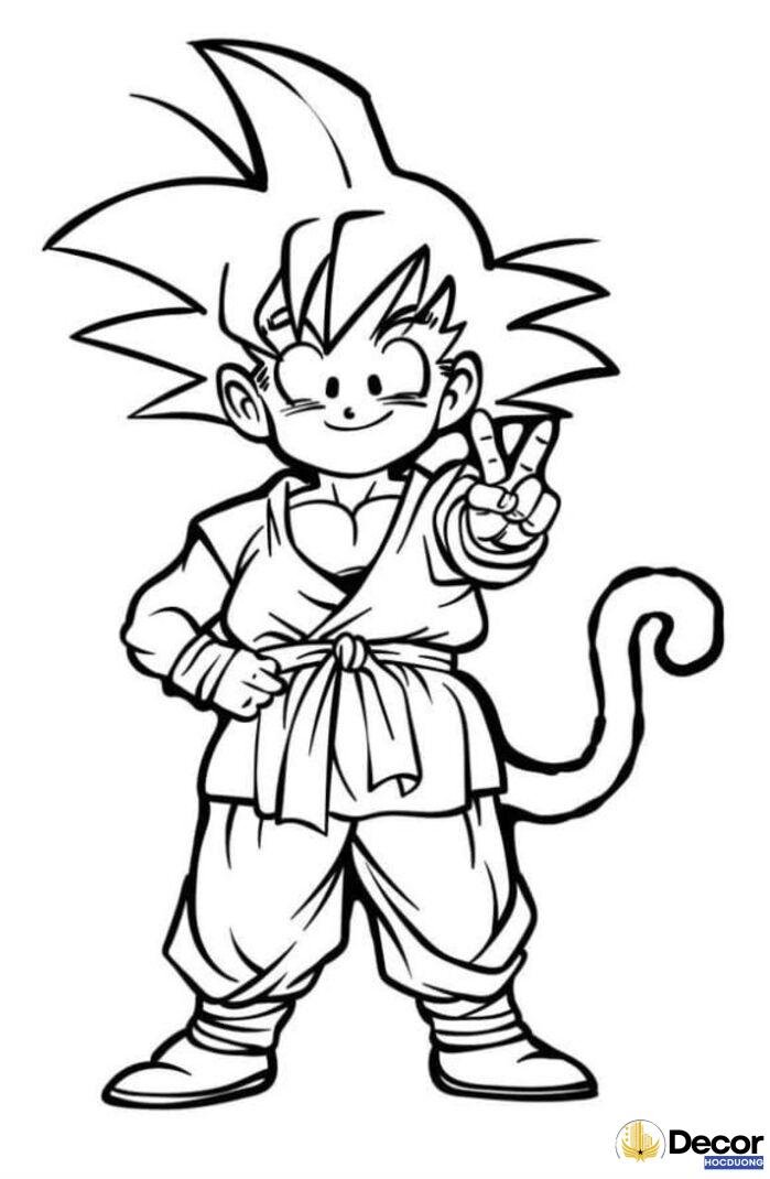 tranh tô màu songoku bé thích