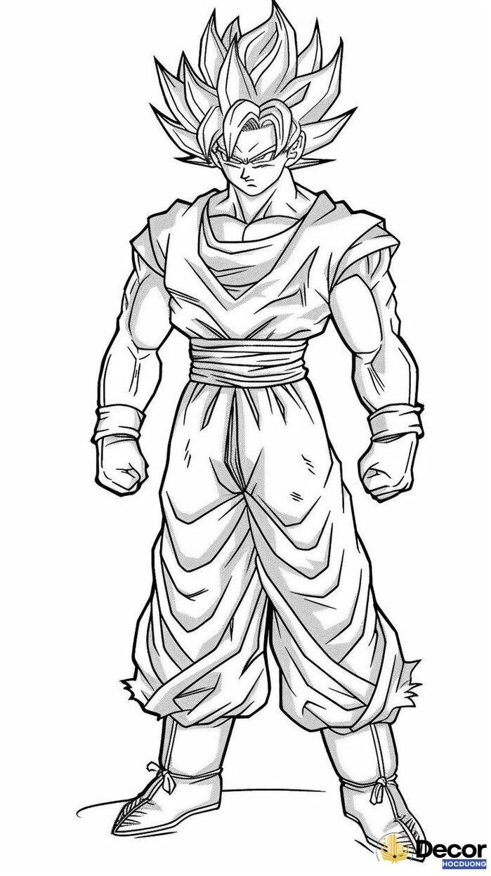 tranh tô màu songoku cho bé