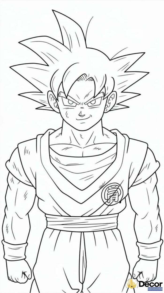 tranh tô màu songoku đang bay