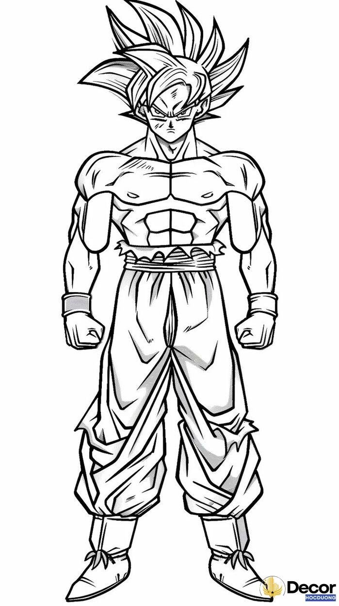 tranh tô màu songoku dễ thương