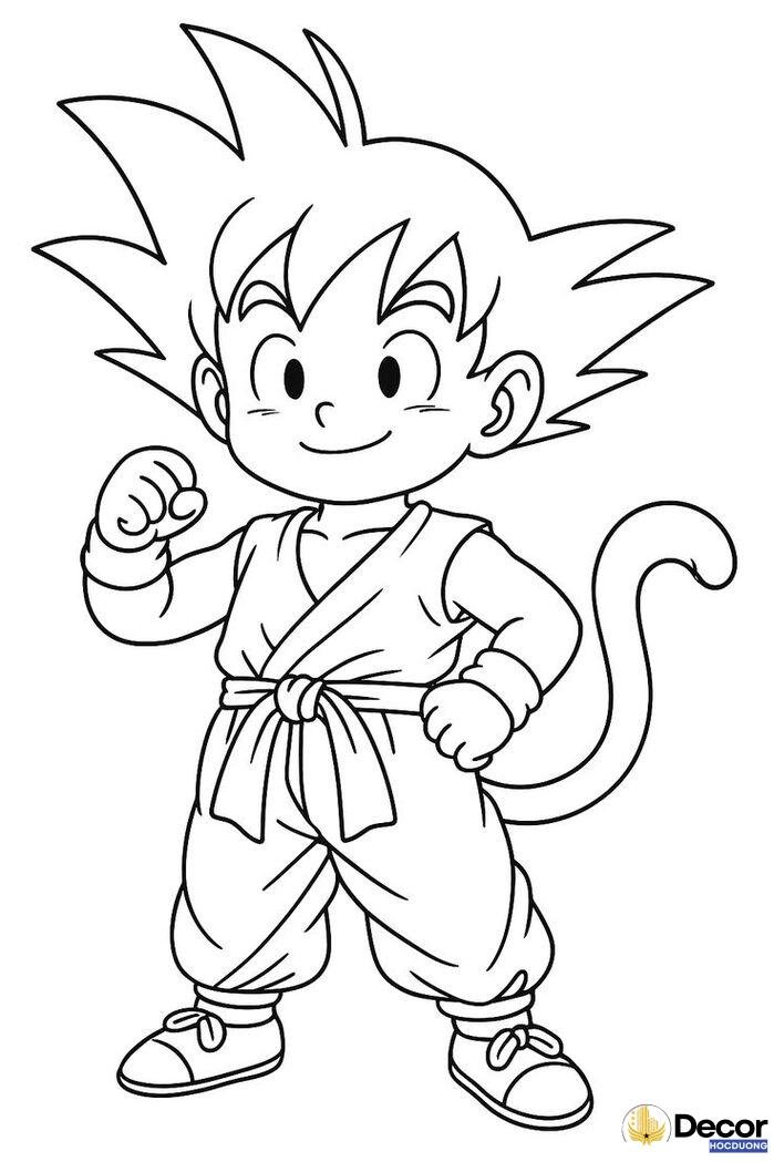 tranh tô màu songoku phiêu lưu