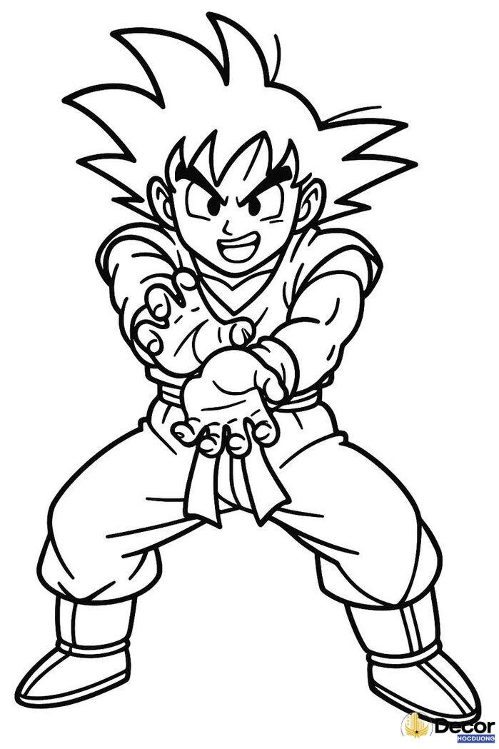 tranh tô màu songoku vui nhộn