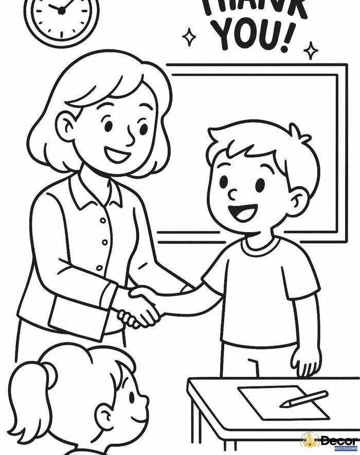tranh tô màu thầy cô và học trò