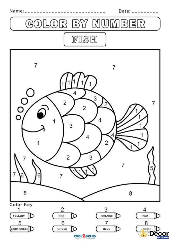 tranh tô màu theo thứ tự số
