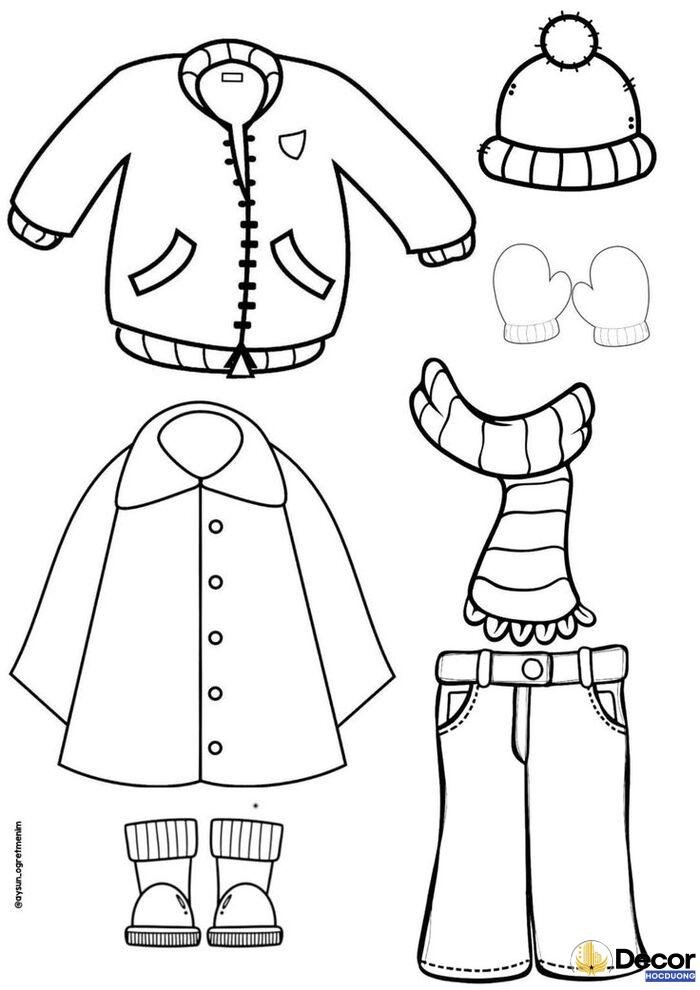 tranh tô màu trang phục cho bé