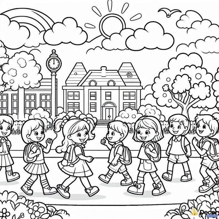 kleurplaat schoolreis natuur