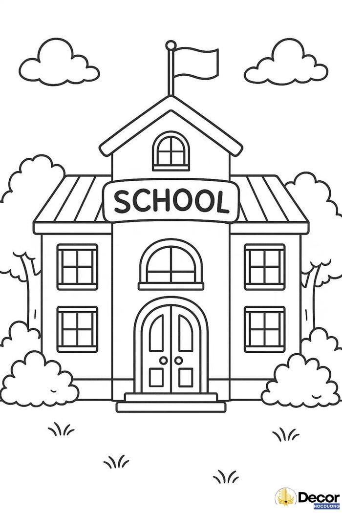 tranh tô màu trường mầm non