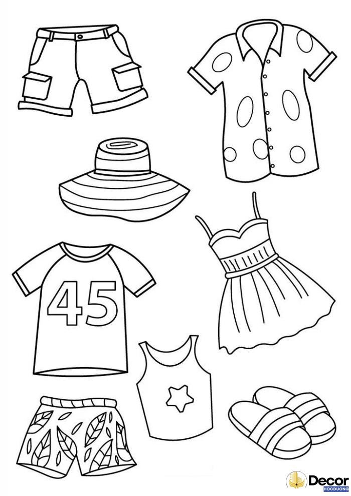 tranh tô màu váy áo