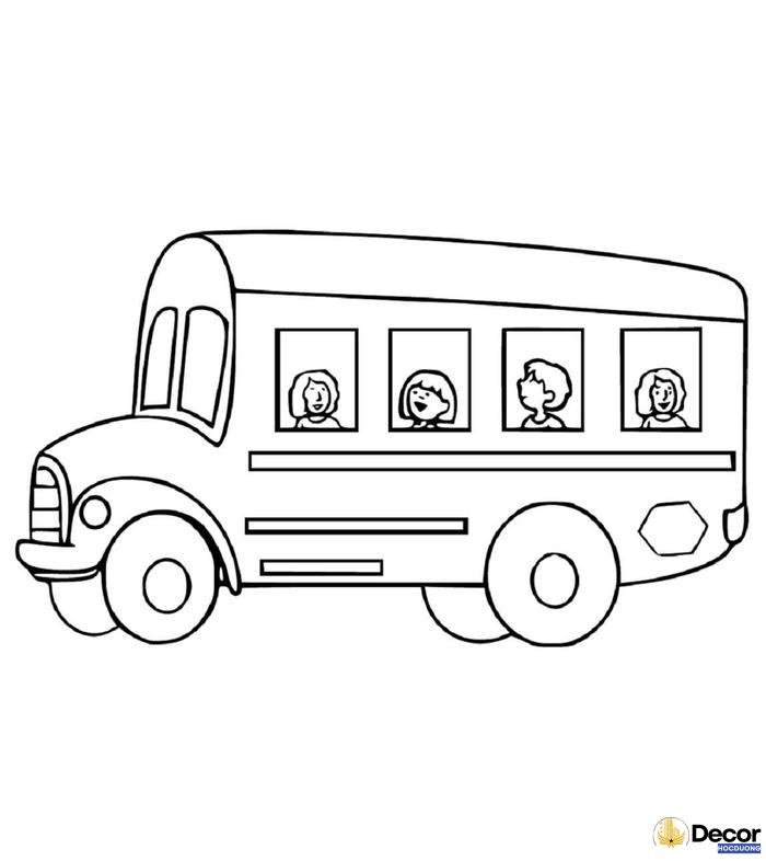 tranh tô màu xe bus ấn tượng