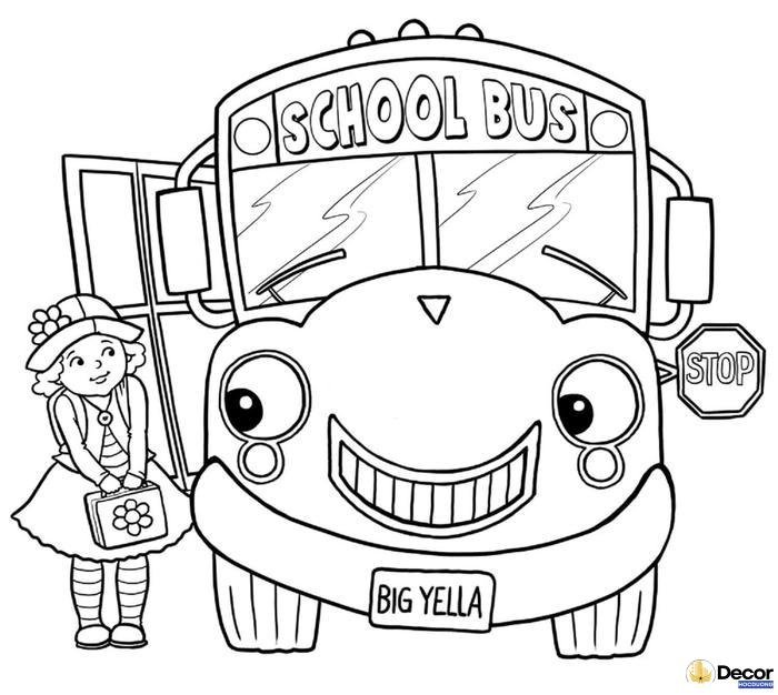 tranh tô màu xe bus cơ bản