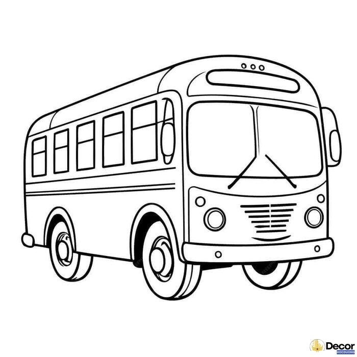 tranh tô màu xe bus cỡ lớn