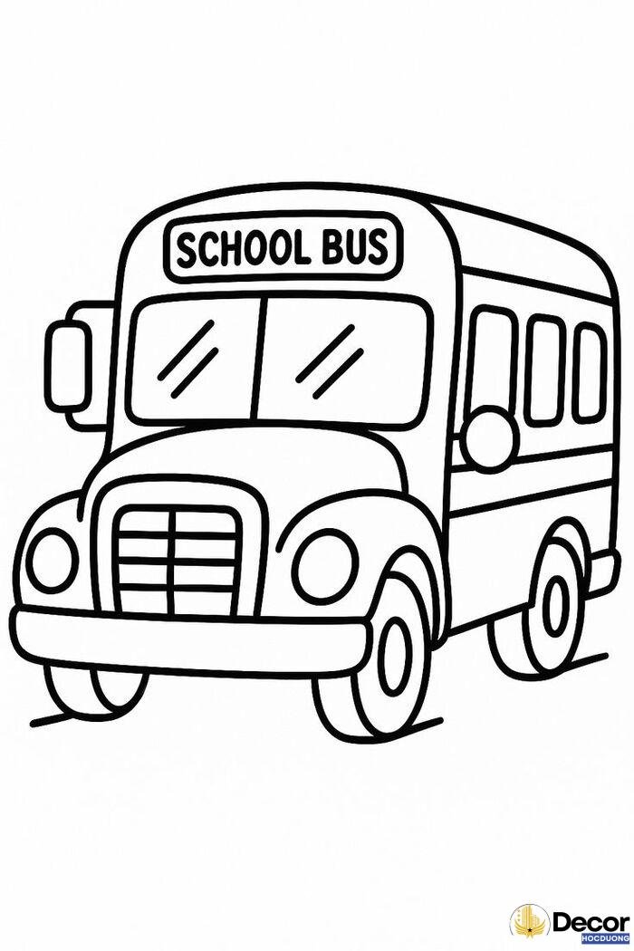 tranh tô màu xe bus dành cho bé 6 tuổi đẹp
