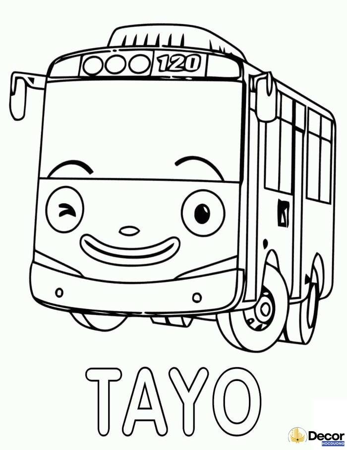 tranh tô màu xe bus đẹp mắt