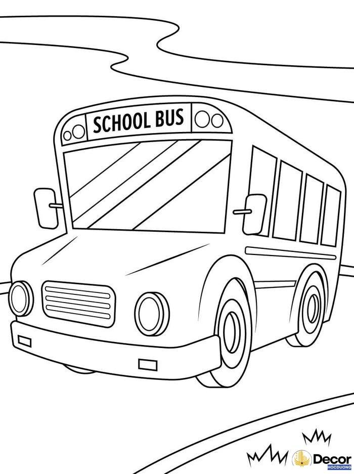 tranh tô màu xe bus hài hòa