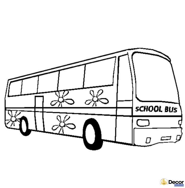 tranh tô màu xe bus thẩm mỹ