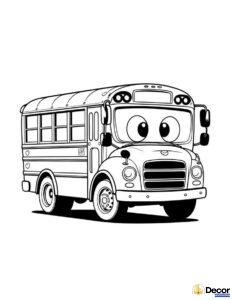 tranh tô màu xe bus vui nhộn