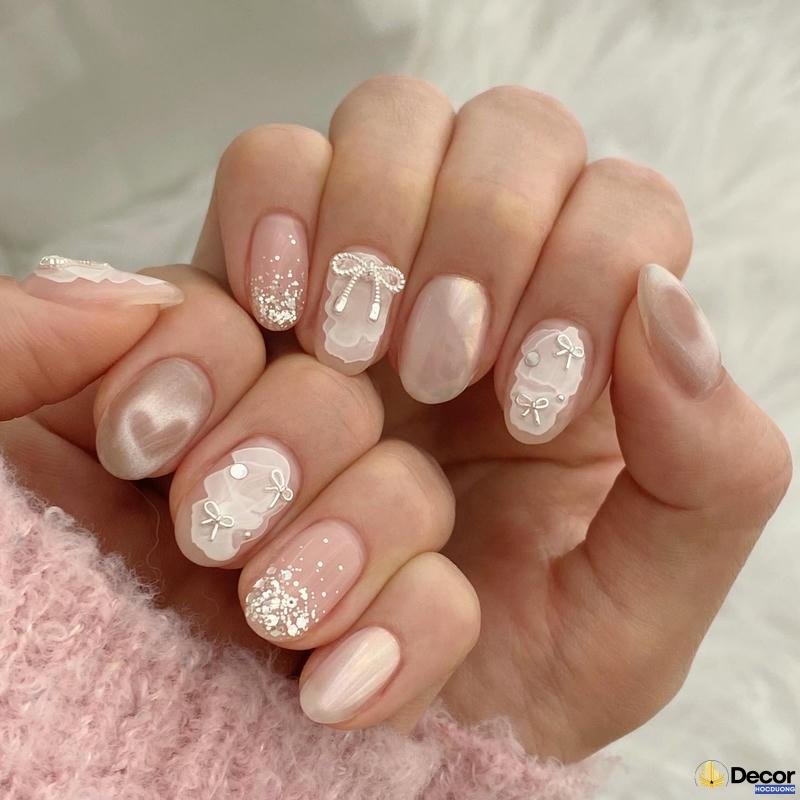 mẫu nail giáng sinh nét