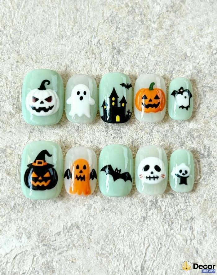 mẫu nail halloween cá tính 4k