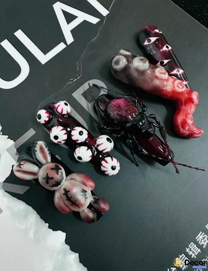 mẫu nail halloween hd