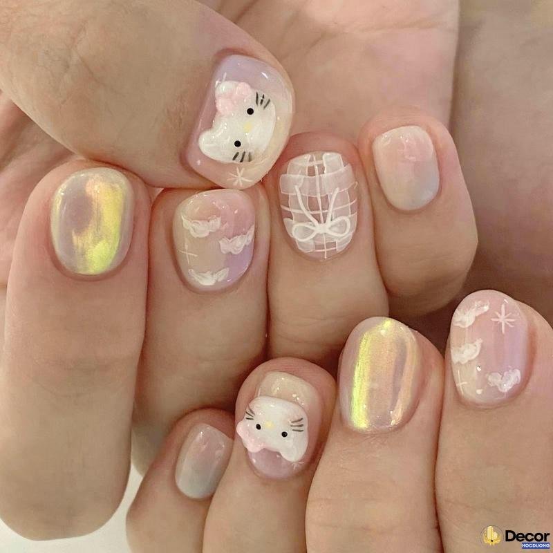 mẫu nail hàn quốc nét