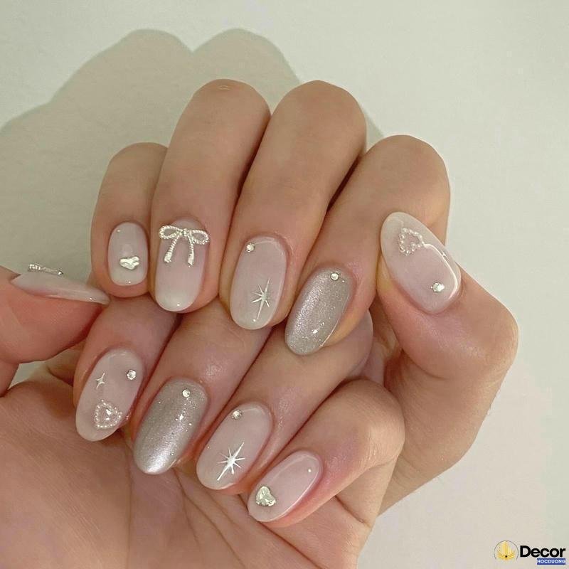mẫu nail hàn quốc sang chảnh nét