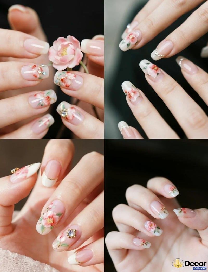 mẫu nail hoa 4k