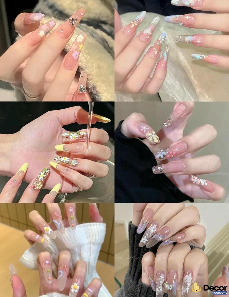 mẫu nail hoa cực nét full hd