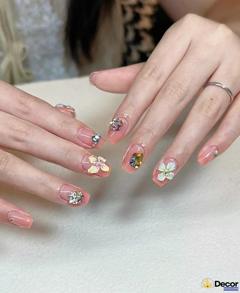 mẫu nail hoa đẹp nhất 4k