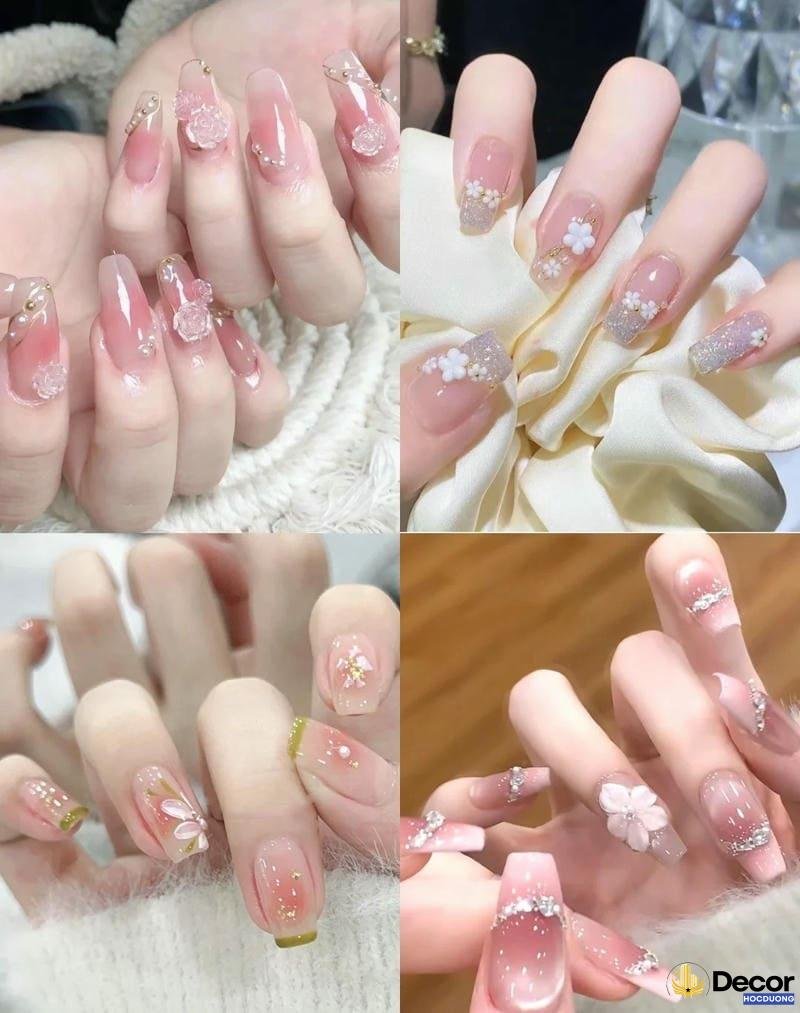 mẫu nail hoa đẹp nhất nét