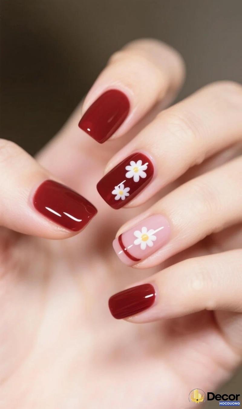 mẫu nail hoa nét