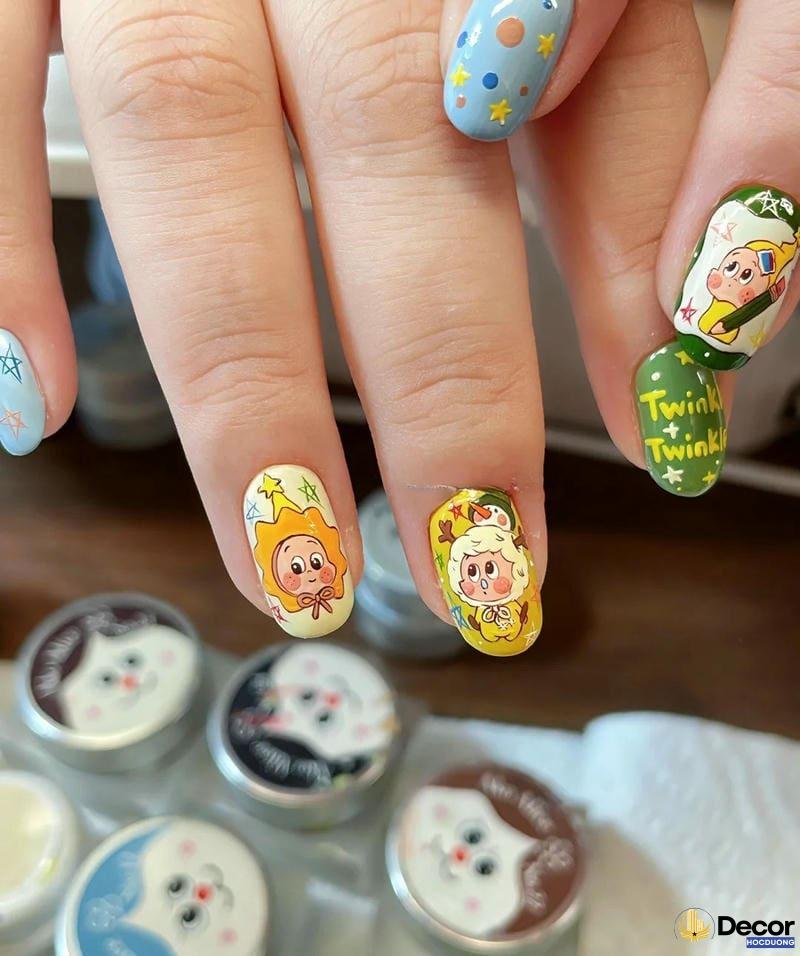 mẫu nail hoạt hình cực nét full hd