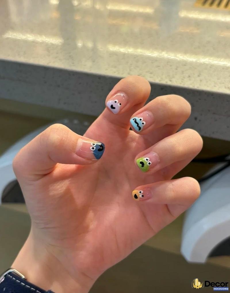 mẫu nail hoạt hình cực nét hd