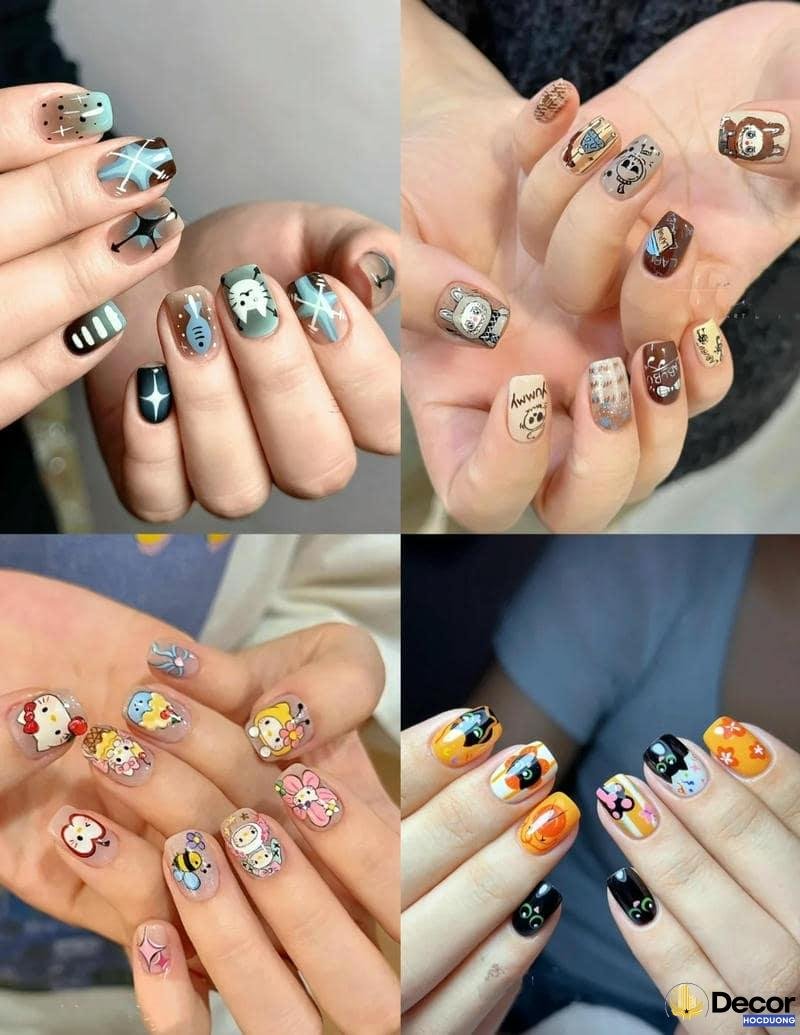 mẫu nail hoạt hình đẳng cấp 4k